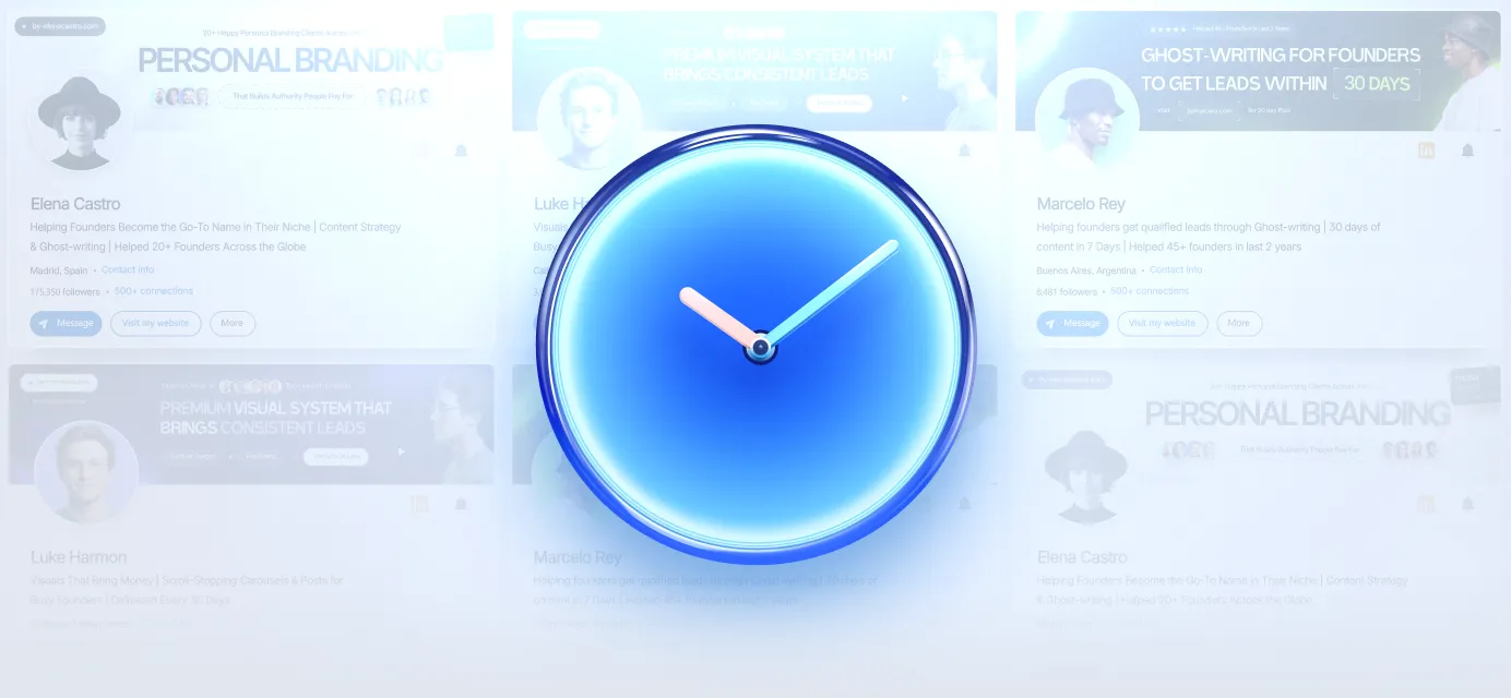 Blue glowing clock